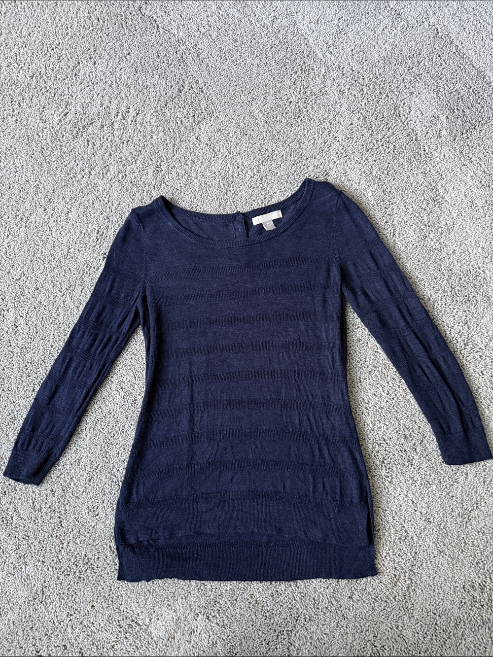 Banana Republic Navy Boat Neck Long Sleeve Top